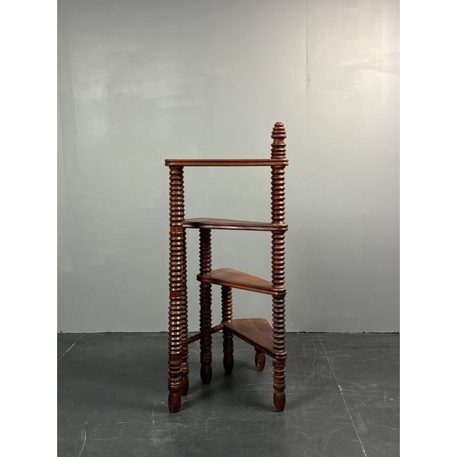 Mid-Century French Turned Wood Library Steps in the style of Charles Dudouyt, 1950s For Sale - Image 6 of 18