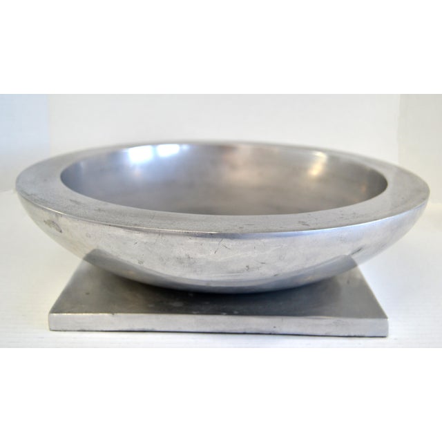 1970s 1970s Michael Graves Signed Aluminum Decorative Bowl Centerpiece by Michael Aram For Sale - Image 5 of 12