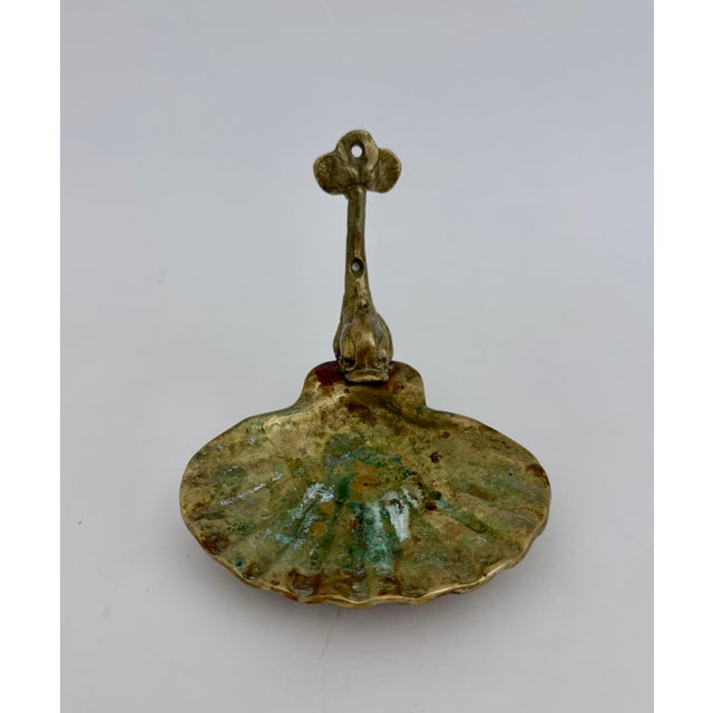 Hollywood Regency Mid-Century Brass Scallop Soap Dish Trinket Tray For Sale - Image 3 of 9