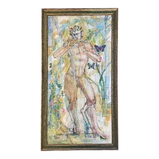 Satyr Playing Pan Flute, Waldo Angelo(1920-1992) For Sale