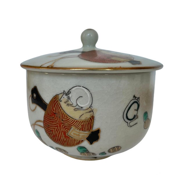 Mid-20th Century “Mouse and Cheese” Japanese Tea Cups - Set of 5 For Sale In Atlanta - Image 6 of 9