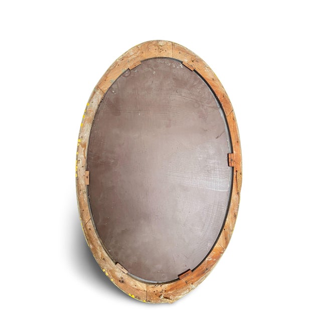 Yellow Art Deco Ceramic Wall Mirror, France, 1920 For Sale - Image 8 of 9