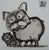 Laszlo Tibay, Chien et son ami le chat, Ink & Wash Drawing For Sale