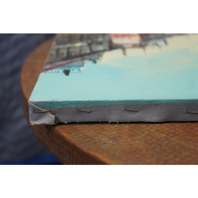 Wood Mid 20th Century E Vitti Paris French Impressionist Paris Street Scene Cityscape Oil Painting For Sale - Image 7 of 10