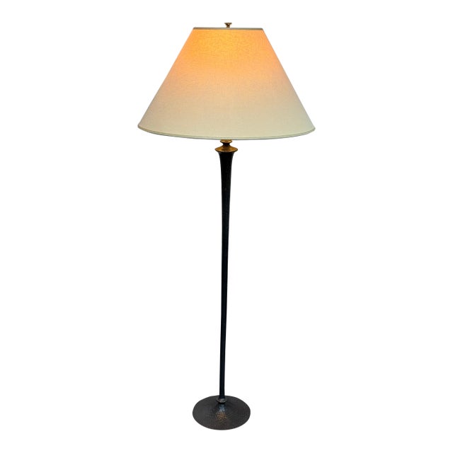 Pottery Barn Hammered Metal Floor Lamp For Sale
