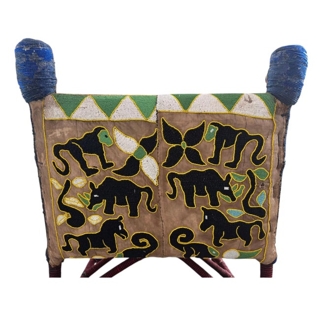 Mid 20th Century West African Beaded Armchair: A Yoruba Royal Seat For Sale In Austin - Image 6 of 15