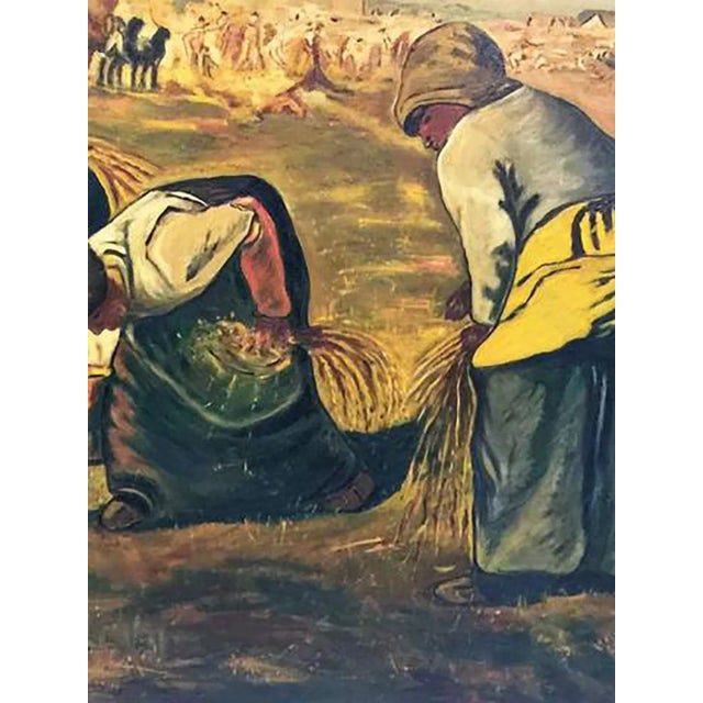 1940’s Signed Painting After Jean-Francois Millet 'The Gleaners' For Sale - Image 4 of 9