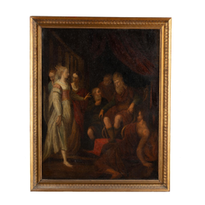 18th Century French Original Oil on Canvas Painting of Aging King