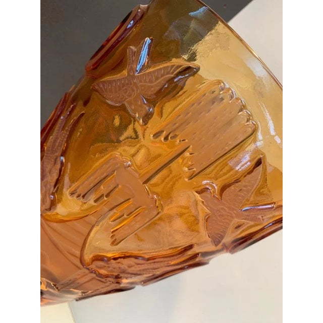 Contemporary Italian Amber Cristal Handmade Cut Vase For Sale - Image 4 of 6