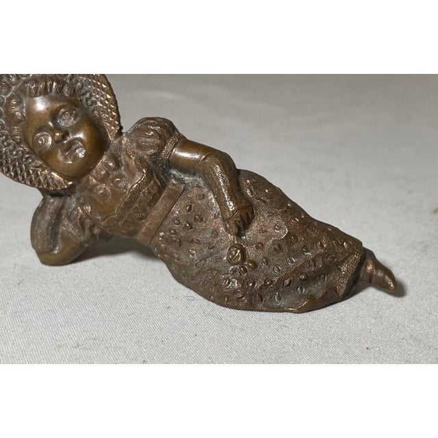 Antique Miniature Laying Little Girl Austrian Bronze Statue Figure Sculpture For Sale - Image 10 of 12
