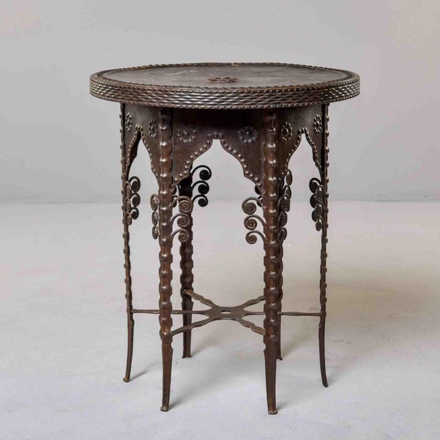Moroccan Early 20th Century French Metal Side or Garden Table For Sale - Image 3 of 12