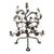 Mid-20th Century Hand-Forged Wrought Iron Candelabra With Applied Cast Brass Botanical Details For Sale