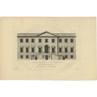 Woolfe, Illustration of the South-East Facade of the Mansion at Kirtlington Park, Print For Sale