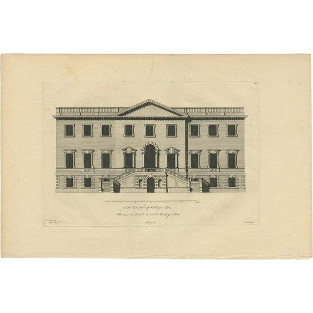 Woolfe, Illustration of the South-East Facade of the Mansion at Kirtlington Park, Print For Sale