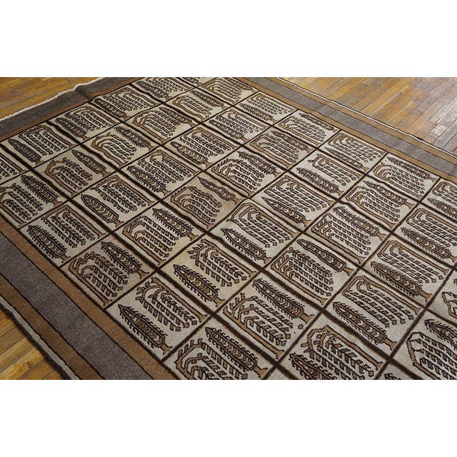 Early 20th Century S. Persian Bakhtiary Garden Carpet ( 7'1" x 9'10"- 213 x 300) Antique Allover Geometric Wool Hand...