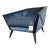 Caracole Modern Crushed Midnight Blue Velvet the Crane Lounge Chair For Sale