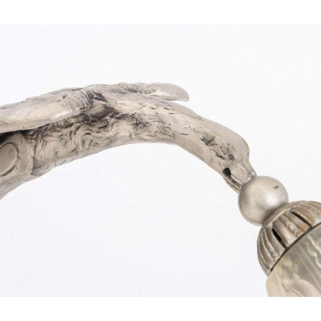 French Art Deco Eagle Form Chrome Table Lamp For Sale - Image 4 of 9