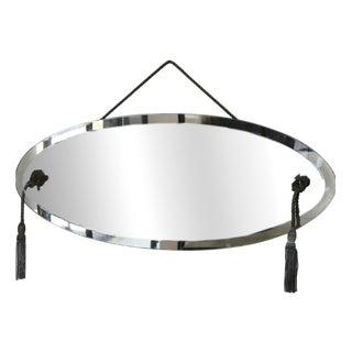 Art Deco Style Rope-Edged Beveled Mirror, 1950s For Sale