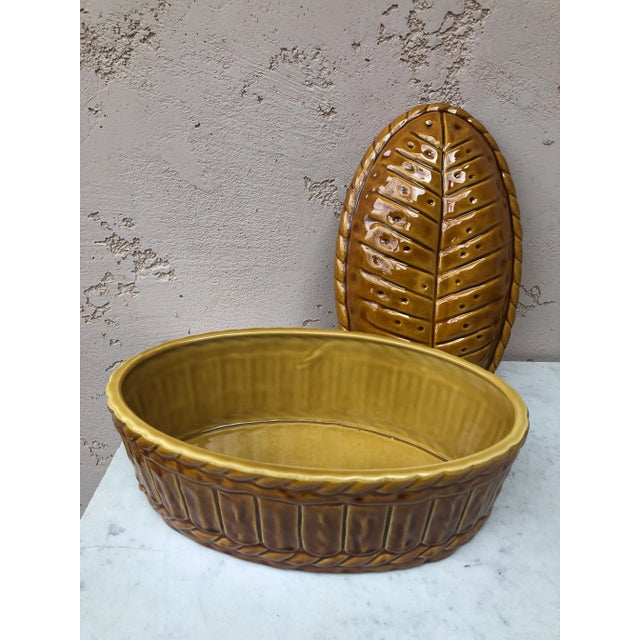 Large Majolica Pate Tureen Caugant Circa 1950 For Sale - Image 4 of 6