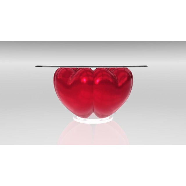 Elvia 5 Hearts Umbrian Red Dining Table from Eje-Design For Sale - Image 6 of 6