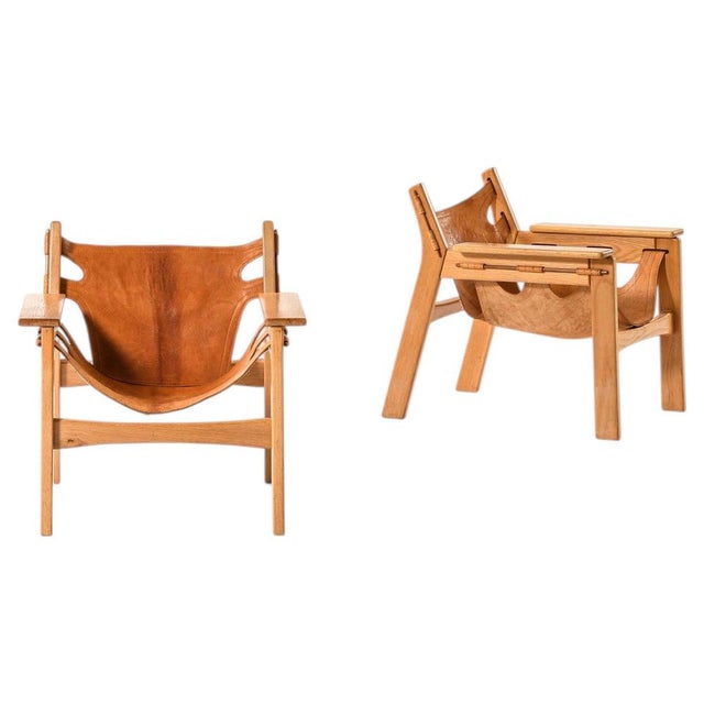 Oak and Leather Easy Chairs by Sergio Rodrigues for Oca, 1970s, Set of 2 For Sale - Image 12 of 12