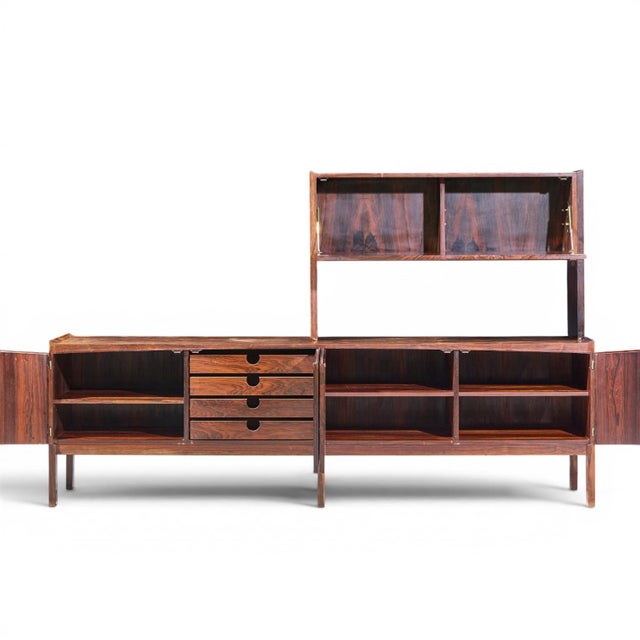 Arne Hovmand-Olsen for Mogens Kold Møbelfabrik Mid Century Danish Rosewood Credenza and Bar Hutch For Sale - Image 10 of 12