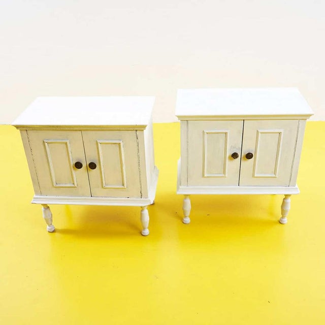 Wood Vintage Bedside Tables, Set of 2 For Sale - Image 7 of 7