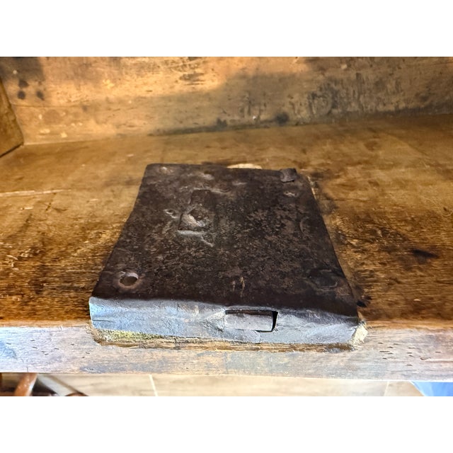 Antique Primitive French Farmhouse Work Table W/ 2 Drawers – Original Patina For Sale - Image 4 of 12