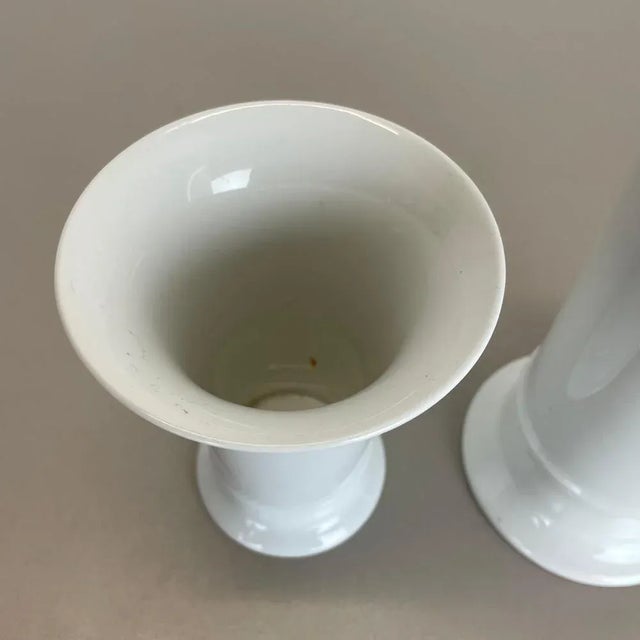 Op Art German White Porcelain Vases from AK Kaiser, 1970s, Set of 2 For Sale - Image 11 of 18