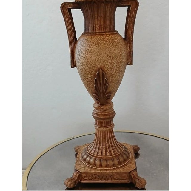 Baroque Vintage Neoclassical Ornate Urn Table Lamp Grecian Baroque Regency W Shade For Sale - Image 3 of 16
