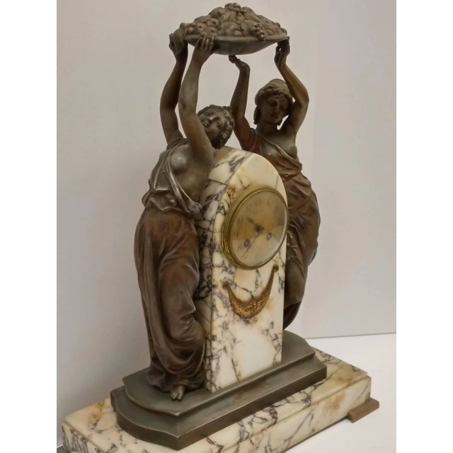 Early 20th Century French Art Nouveau Sculpture Clock For Sale - Image 5 of 11