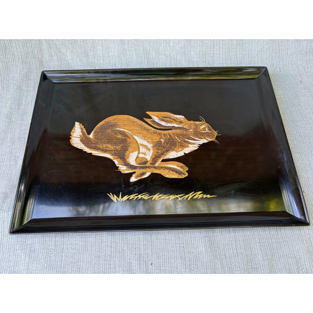 Vintage Couroc of Monterey Smiling Rabbit Tray For Sale - Image 9 of 17