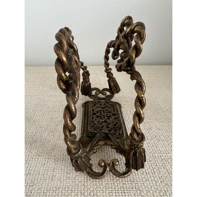 Vintage Italian Style Rope & Tassels Gilded Napkin Holder For Sale - Image 4 of 8