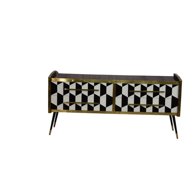 Not Yet Made - Made To Order Italian Sideboard with Handmade Artistic Glass from Justfurnituress SRL For Sale - Image 5 of 12