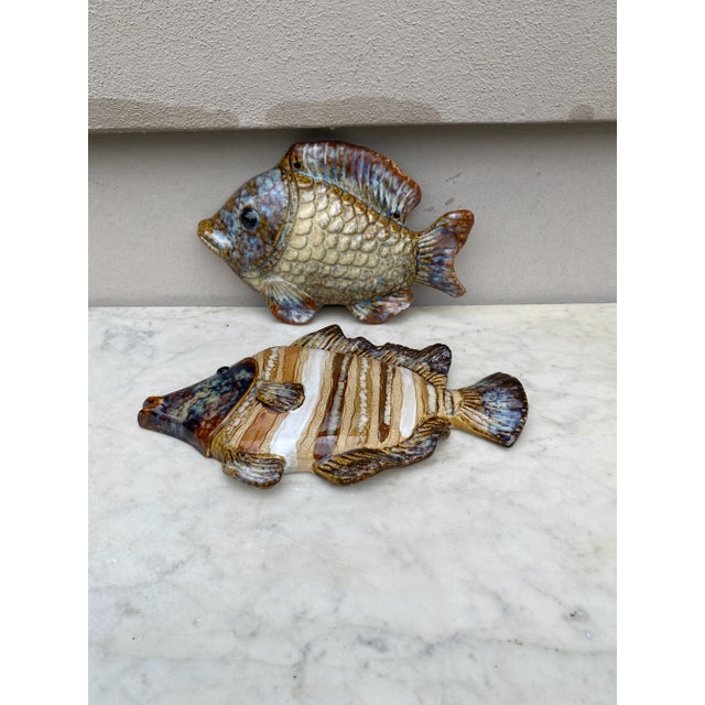 Ceramic French Majolica Wall Fish Vallauris, Circa 1970 For Sale - Image 7 of 7