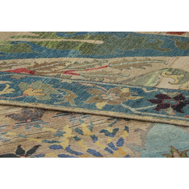 Textile Rug & Kilim’s Persian Style Rug in Beige With Polychromatic Floral Patterns For Sale - Image 7 of 7