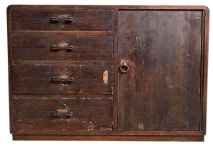 Small Japanese Ko-Dansu Wooden Drawer Cabinet, 1920s