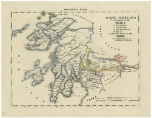 Antique Map of Scotland with Counties Renfrew, 1830