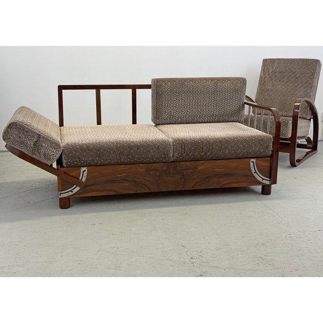 Art Deco Lounge Suite by Jindřich Halabala for Up Závody, 1930s, Set of 3 For Sale - Image 13 of 18
