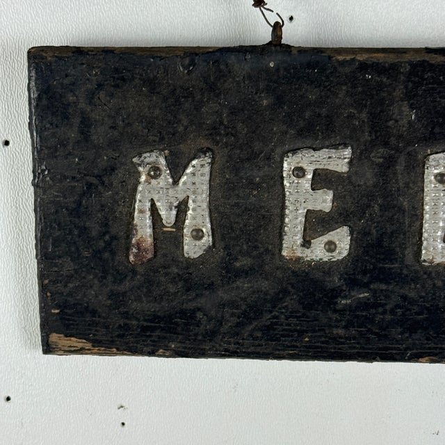American Small Vintage Antique Trade Wood Trade Sign Advertising Cattle Yokes by Mellick For Sale - Image 3 of 6