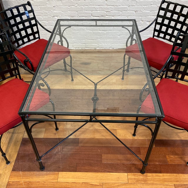 Brown Jordan Florentine Collection Table + Four Chairs Indoor/Outdoor
