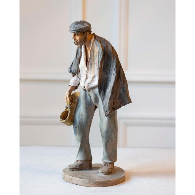 1968 Caltagirone Polychrome Terracotta Sculpture by Gaetano Romano For Sale In Atlanta - Image 6 of 13