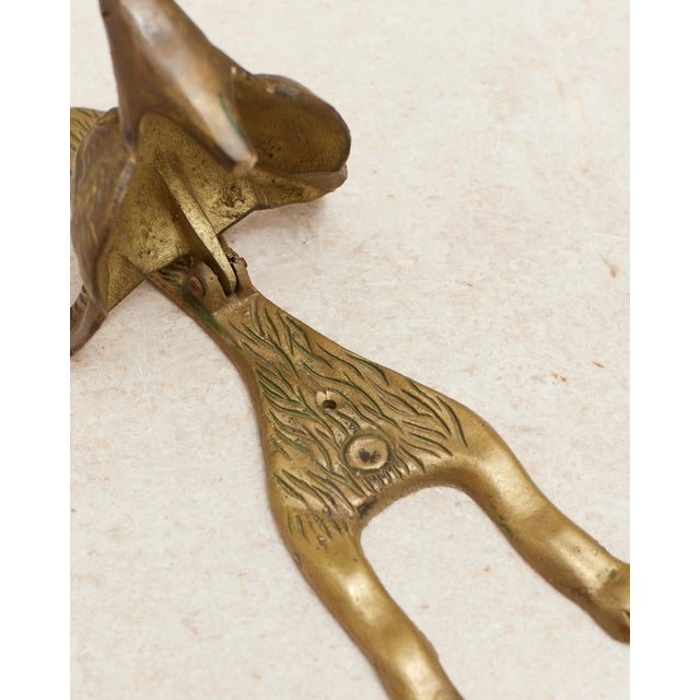 1960s Wolf or Fox Solid Brass Door Knocker For Sale - Image 12 of 15