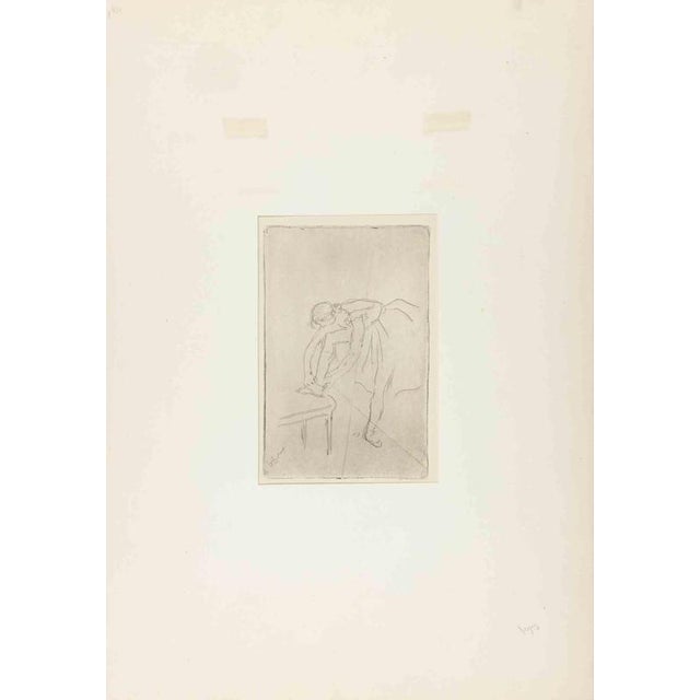 Hollywood Regency Edgar Degas, Dancer Putting on Her Slipper, 1888, Etching For Sale - Image 3 of 4