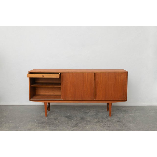 Teak Sideboard with Sliding Doors and Drawers attributed to E.W. Bach for Sejling Skabe, Denmark, 1960s, in Flawless...