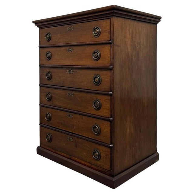 20th Century Edwardian English Mahogany Chest of Drawers, 1890s For Sale - Image 4 of 12