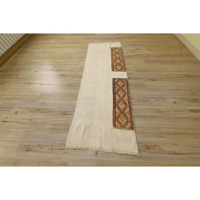 1970s Scandinavian Cream Ethnic Kilim Rug For Sale - Image 13 of 13