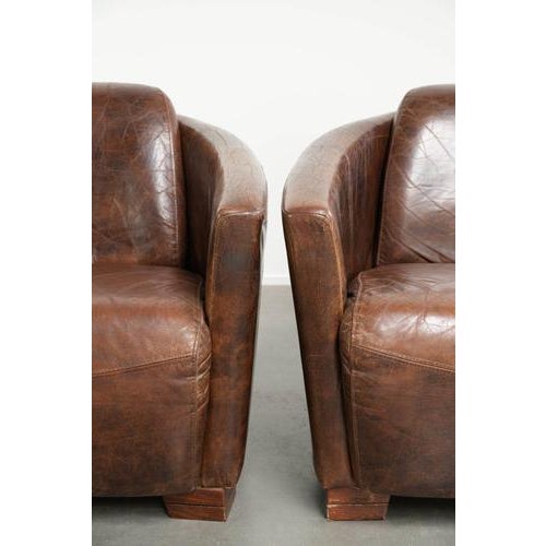 Cowhide Aviator Armchairs in Warm Brown Color, Set of 2 For Sale - Image 10 of 14