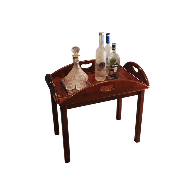 Brown Victorian Military Campaign Mahogany and Brass Butlers Tray Table, Set of 2 For Sale - Image 8 of 14