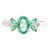 14k White Gold Emerald Diamond Modern Floral Ring Size 7 by VRJewels For Sale